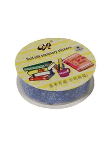 Клейкая лента для декора мерцающая, синий, ЛМС-2