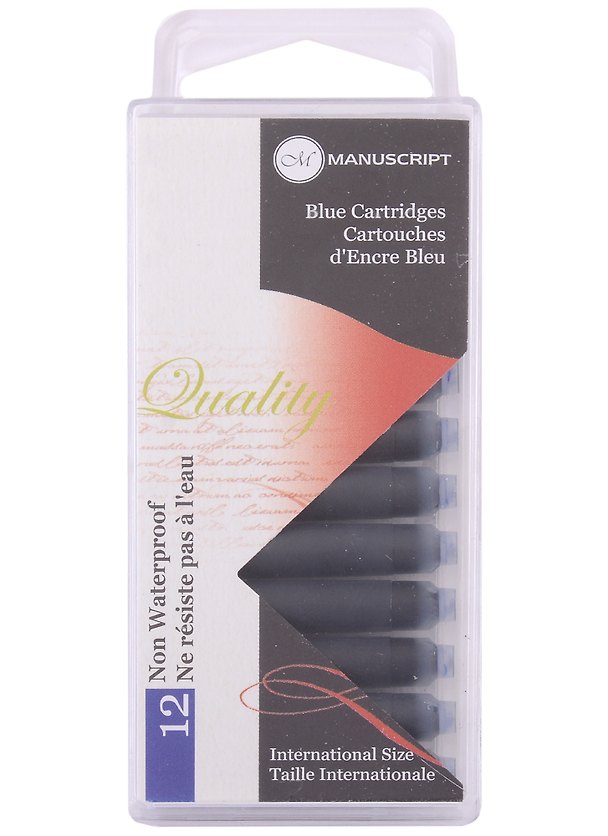 Картриджи синие 12шт "Fountain Pen", 38мл, блистер, Manuscript  2932316 — 1