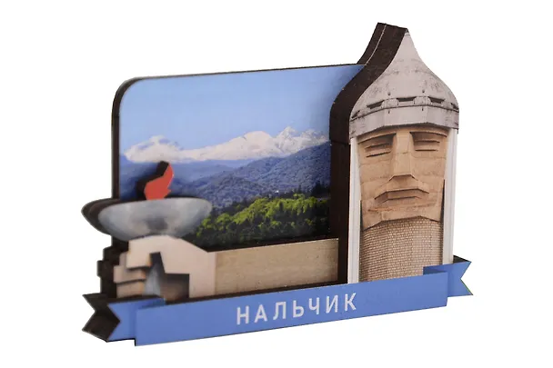 Сувенирный магнит Башня (Нальчик) (дерево) (НлчБ1) 3123505 — 2