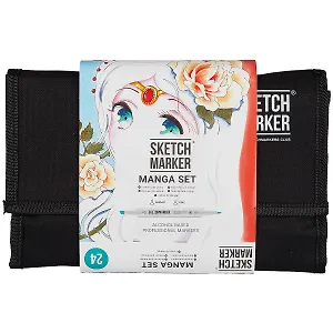 Маркеры 24цв "Manga set", сумка-органайзер, Sketchmarker