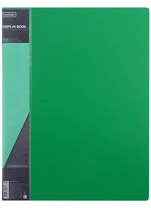 Папка 30ф А4 "STANDARD" пластик 0,6мм, зеленая  2963528