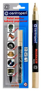 Маркер лаковый золотистый 0,7мм, круглый, блистер, Centropen