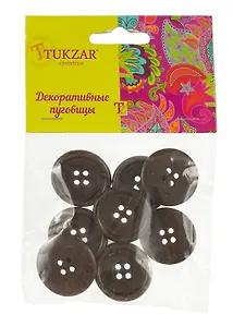 Набор для творчества, Tukzar, Декоративные элементы для декора Пуговицы деревянные, 8*10см в ассорт