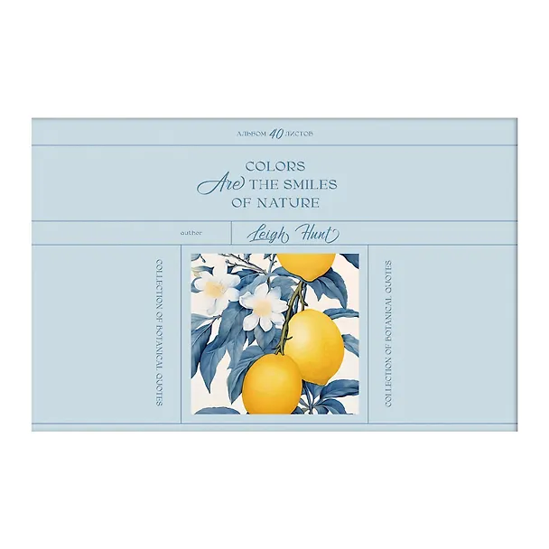Альбом для рисования 40л А4 "Botanical Qoutes. Blue" склейка, мел.картон 3149136 — 1