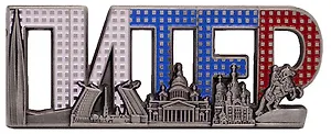 Магнит буквы эмаль СПб, цв.ант.олово