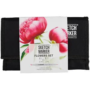 Маркеры 24цв "Flowers Set", сумка-органайзер, Sketchmarker