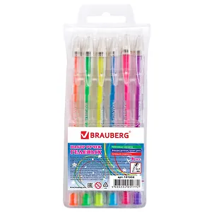 Ручки гелевые Brauberg, Jet, 6 цветов 0,7 мм