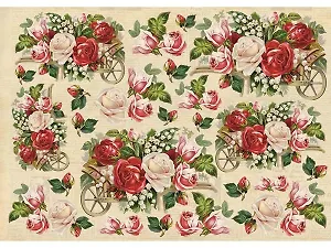 Декупажная карта Розы в букетах (E-134) (упаковка)