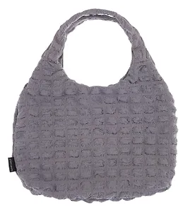 Сумка-шоппер стеганая (серая) (текстиль) (35х25) (12-12721-202411-B13) Bookvalno