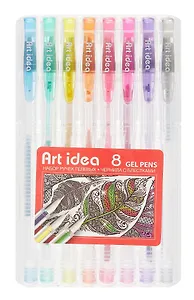 Ручки гелевые Art idea, 8 цветов 1 мм