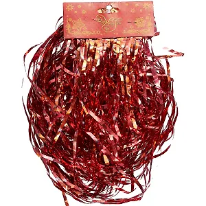 Новогодний дождик красный мерцающий, 9 х 150 см