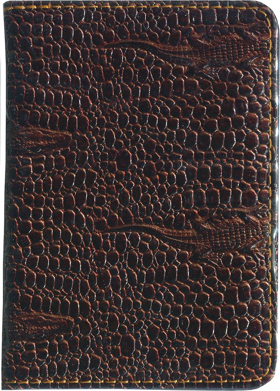 Обложка для паспорта кож/зам "Крокодил коричневый", J.Otten 224720 — 1