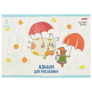 Альбом для рисования Hatber, "Летающие звери", А4, 12 листов, на скобе, в ассортименте