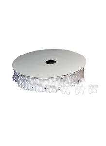 Лента тканевая из ромашек белая (2,0 см х 10 ярдов) (149192) (упаковка)