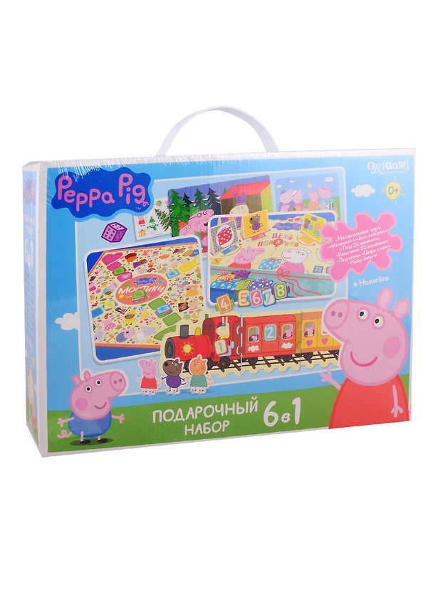 Игра настольная ORIGAMI/Оригами Набор Подарочный 6в1. Свинка Пеппа. Давай играть! 05377 2793567 — 1