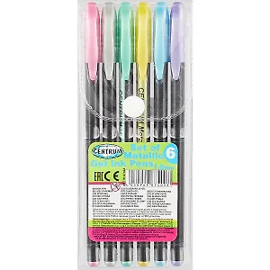Ручки гелевые Centrum, Metallik, 6 цветов 1 мм