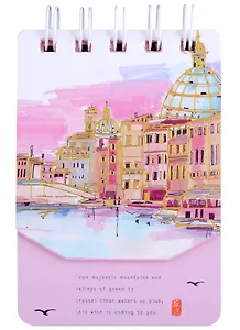 Блокнот А7 100л лин. "Cities" спираль, тиснение фольгой, инд.уп., ассорти