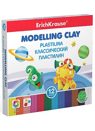 Пластилин 12цв 180гр "Monsters", к/к., стек, ErichKrause 2928503