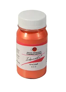 Краска акриловая "Деколор" красный,100мл,банка, Таир
