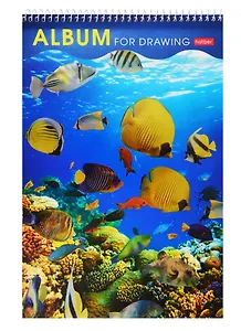 Альбом для рисования Hatber, "Сияющий мир", А4, 32 листа, на спирали, в ассортименте