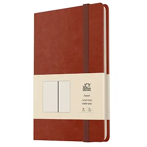 Книга для записей А4- 96л кл. "Joy Book. Имбирный пряник" иск.кожа, тонир.блок, скругл.углы, ляссе, резинка