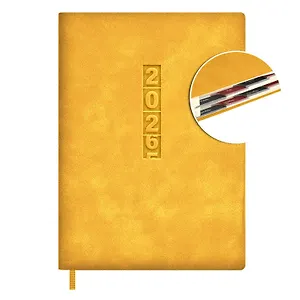 Ежедневник дат. 2026г. А6+ 176л "Тиволи глосс" горчичиный, кожзам, тв.переплет, блинт.тиснение, офсет, справ.мат-лы, вырубка, закругл.углы, 2 ляссе, инд.уп