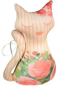 Игрушка-антистресс Киса Шебби белая с цветами (41х27) (ПТ-1986014127)