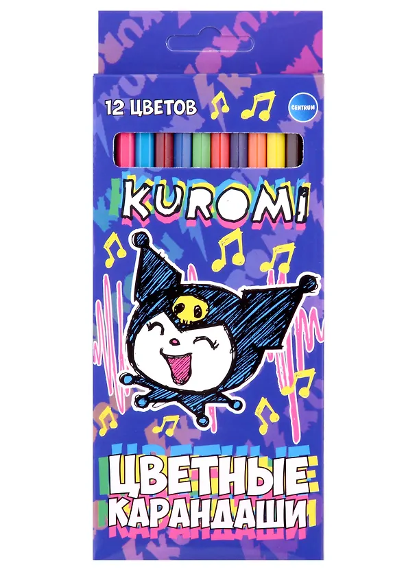 Карандаши цветные «Kuromi», Centrum, 12 цветов 2981176 — 1