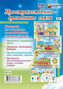 Комплект из 4-х плакатов "Пространственно-временные связи" с методическим сопровождением (Формат А2). ФГОС. ФГОС ДО