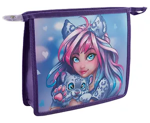 Папка для тетрадей Феникс+, "Девушка с барсом", А5, на молнии