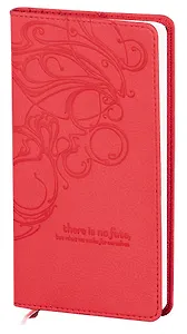 Записная книжка А6- 96л кл. "Fiore" красная, иск.кожа, двойное ляссе, In Folio