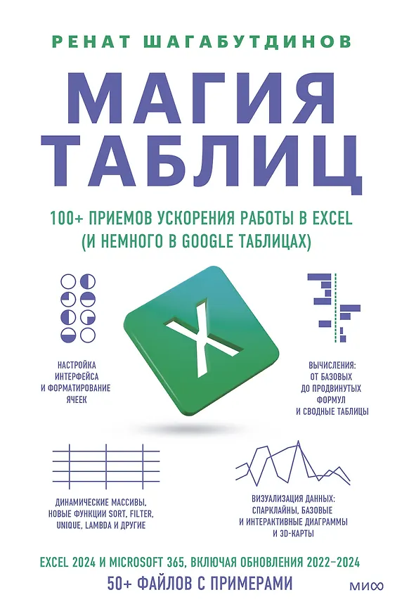 Книга Магия таблиц. 100+ приемов ускорения работы в Excel (и немного в Google Таблицах) (Ренат Шагабутдинов) — 1