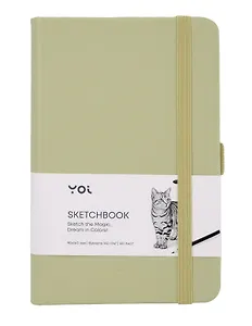 Скетчбук 9*14 80л "Yoi" оливковый, 140г/м2, слоновая кость, тв.обл., Yoi