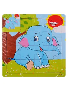 Деревянная пазл-рамка Рыжий кот Слоник 16 элементов 15х15см (G144)