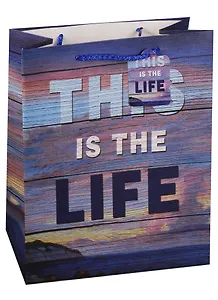 Пакет подарочный бумажный А4 "This is the life", нейтральный