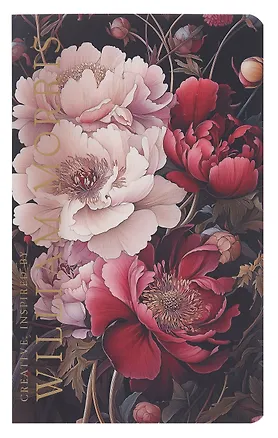 Книга для записей 130*210 32л "Creative. Inspired by William Morris (пионы на темном фоне)" скрепка 3092664