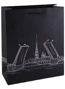 Пакет А4 32*26*10 СПб "Мосты Санкт-Петербурга" нейтр., бум.мат.ламинат