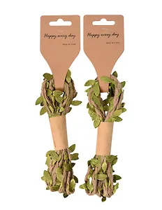 Набор Тесьма джут с листочками, 2 м, моток с подвесом (0815-1) 2 ШТ