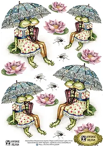 Декупажная карта переводная Пара влюбленных (D-021) (упаковка)