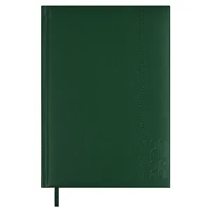Ежедневник дат. 2026г. А5 176л "Наппа" зеленый, кожзам, тв.переплет, обл.поролон, блинт.тиснение, офсет, справ.мат-лы, ляссе, инд.уп 3116488