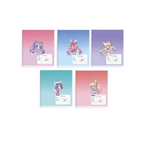 Тетрадь в клетку Феникс+, "Чиби", 12 листов, в ассортименте