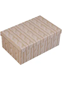 Коробка подарочная "Вязаные косички, кремовый", 21*14*8.5см