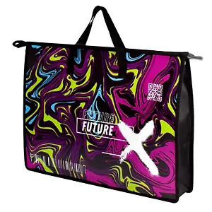 Папка для чертежей и рисунков А3 "КИСЛОТНЫЙ СТИЛЬ" 45*33*9см, внутр.ПВХ карман, дно с расширением, текст.ручки, УФ-печать