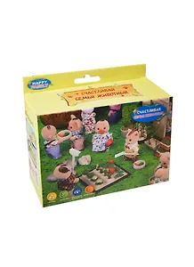 Игра набор Счастливая семья животных (5807) (EJ80272R) (свет/звук) (русифиц) (3+) (коробка)