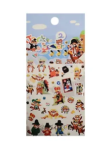 Стикеры на подложке в пакете с подвесом "Еноты"