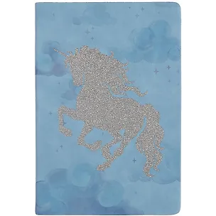 Ежедневник недат. А5 120л "Бейбискин" голубой, кожзам, тв. переплет, глиттер, офсет, ляссе 252923