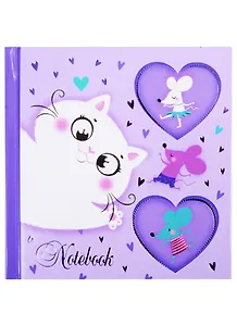 Записная книжка 105*105 48л "КОШКИ-МЫШКИ" 7БЦ, тиснение фольгой, глянц.ламинация