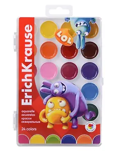 Краски акварельные 24цв "Jolly Friends" пл/к., б/к., ERICH KRAUSE
