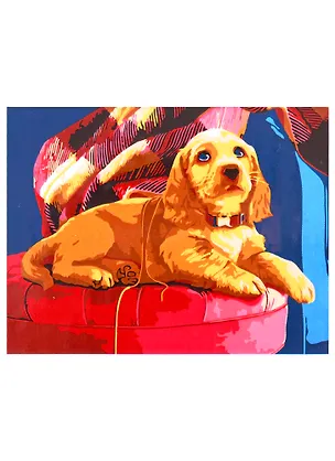 Набор д/творчества Рыжий кот Холст с красками 17х22см по номерам. (14 цв.) Очаровательный песик ХК-3617 2827527