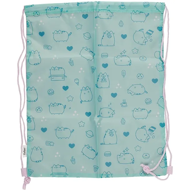 Мешок для сменной обуви "Pusheen" мятн., 43*34*1, плотн.водостойк.материал, инд.уп. 2883238 — 3